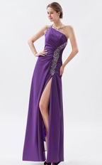 One Shoulder Backless Aline Purple Evening Dress In Dalas