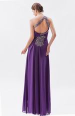 One Shoulder Backless Aline Purple Evening Dress In Dalas