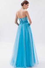 Modest Sweetheart Deep Sky Blue Evening Dress 2014