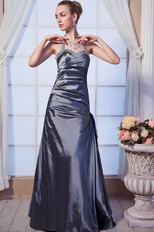 Discount Halter Silver Taffeta Formal Evening Party Dress