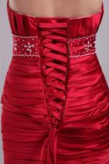 Wine Red Mermaid Fishtail Evening Dress With Lace Decorate