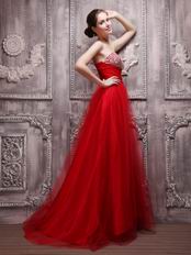 Long Skirt Red A-line Evening Dress Top Designer 2014