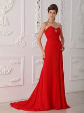 Dancing Floor Evening Dress With Scarlet Split Chiffon Skirt