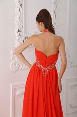 Halter Top 2014 Formal Evening Dress In Orange Red