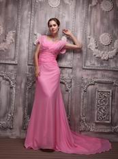 Rose Pink Chiffon Hand Made Grammy Dress To Ordinary