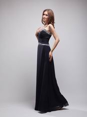 New Style Sweetheart Floor Length Black Evening Dress 2014