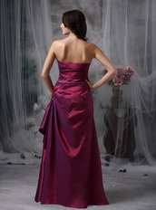 Amaranth Taffeta Column Floor-length Dress For Evening Wear Night Club