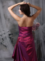 Amaranth Taffeta Column Floor-length Dress For Evening Wear Night Club