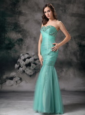 Turquoise Mermaid Corset Back Prom Dress Made By Net Night Club