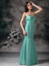 Turquoise Mermaid Corset Back Prom Dress Made By Net Night Club