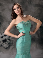 Turquoise Mermaid Corset Back Prom Dress Made By Net Night Club