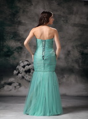 Turquoise Mermaid Corset Back Prom Dress Made By Net Night Club