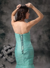 Turquoise Mermaid Corset Back Prom Dress Made By Net Night Club
