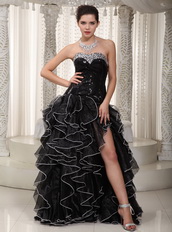 Black Empire Sweetheart Formal Evening Dress With Side Split Night Club