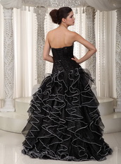 Black Empire Sweetheart Formal Evening Dress With Side Split Night Club