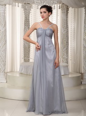 Straps V Long Silver Chiffon Top Designer List Dress For Prom Night Club