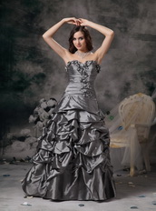 Sweetheart Floor-length Grey Taffeta Night Club Dresses Night Club