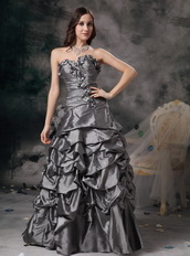 Sweetheart Floor-length Grey Taffeta Night Club Dresses Night Club