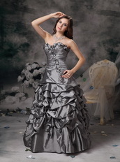 Sweetheart Floor-length Grey Taffeta Night Club Dresses Night Club