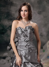 Sweetheart Floor-length Grey Taffeta Night Club Dresses Night Club