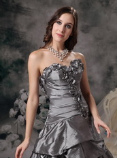 Sweetheart Floor-length Grey Taffeta Night Club Dresses Night Club