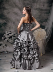 Sweetheart Floor-length Grey Taffeta Night Club Dresses Night Club