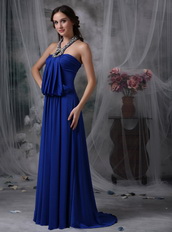 Unique Halter Chiffon Evening Night Club Dress In Royal Blue Night Club