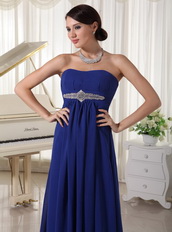 Royal Blue Chiffon Floor Length Night Club Evening Dress Night Club