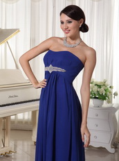 Royal Blue Chiffon Floor Length Night Club Evening Dress Night Club