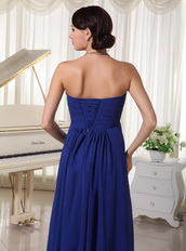 Royal Blue Chiffon Floor Length Night Club Evening Dress Night Club