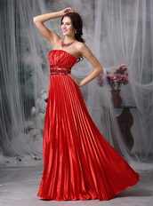 Floor-length Pleated Scarlet Color Formal Dress Suppliers Night Club