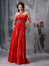 Floor-length Pleated Scarlet Color Formal Dress Suppliers Night Club