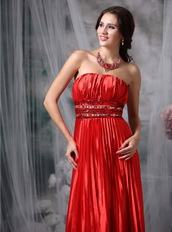 Floor-length Pleated Scarlet Color Formal Dress Suppliers Night Club