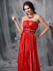 Floor-length Pleated Scarlet Color Formal Dress Suppliers Night Club
