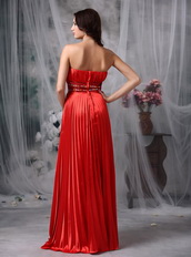 Floor-length Pleated Scarlet Color Formal Dress Suppliers Night Club