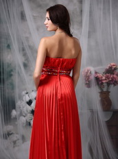 Floor-length Pleated Scarlet Color Formal Dress Suppliers Night Club