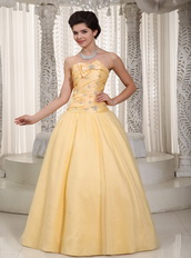 Moon Yellow Taffeta Puffy Prom Dress For Lady Wear Night Club