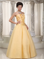 Moon Yellow Taffeta Puffy Prom Dress For Lady Wear Night Club