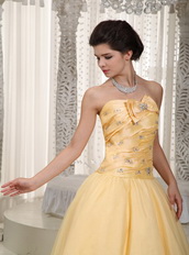 Moon Yellow Taffeta Puffy Prom Dress For Lady Wear Night Club