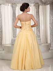 Moon Yellow Taffeta Puffy Prom Dress For Lady Wear Night Club