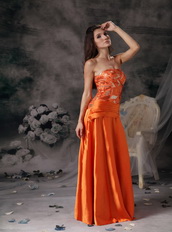 Orange Red Strapless Sequin Bodice Beading Celebrity Gowns Night Club