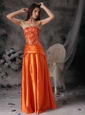 Orange Red Strapless Sequin Bodice Beading Celebrity Gowns Night Club
