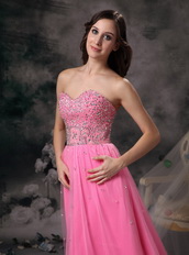 Pink Sweetheart Tulle Party Dress With Beading Emberllish Night Club