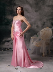 Pink Sweetheart Taffeta Evening Dress Gowns Lady Night Club