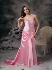 Pink Sweetheart Taffeta Evening Dress Gowns Lady Night Club