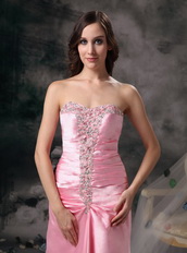Pink Sweetheart Taffeta Evening Dress Gowns Lady Night Club