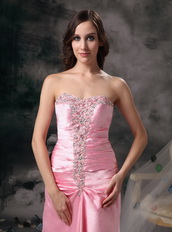 Pink Sweetheart Taffeta Evening Dress Gowns Lady Night Club