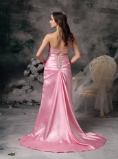 Pink Sweetheart Taffeta Evening Dress Gowns Lady Night Club