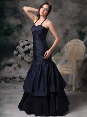 Trumpt Black Halter Floor-length Evening Dress Formal Night Club