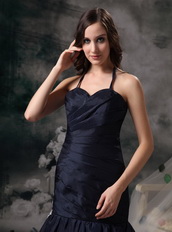 Trumpt Black Halter Floor-length Evening Dress Formal Night Club